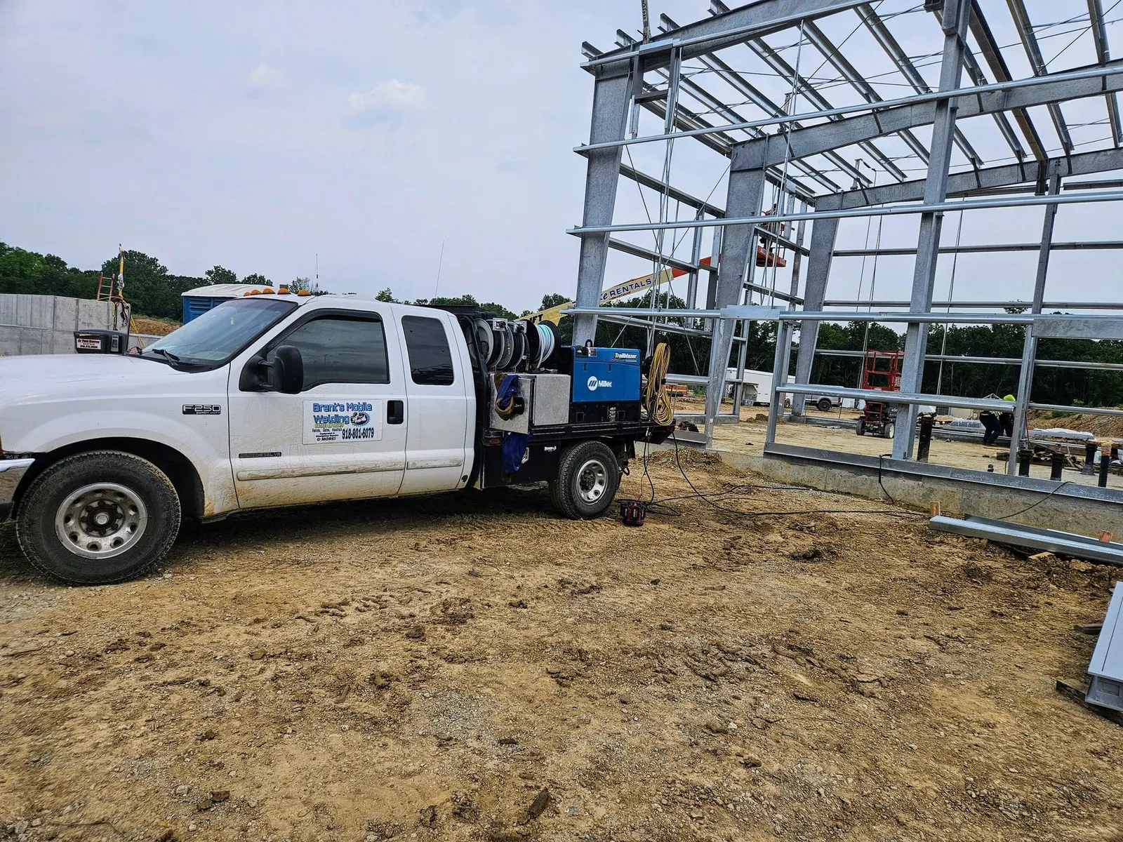 Brent's Mobile Welding Truck at an industrial site